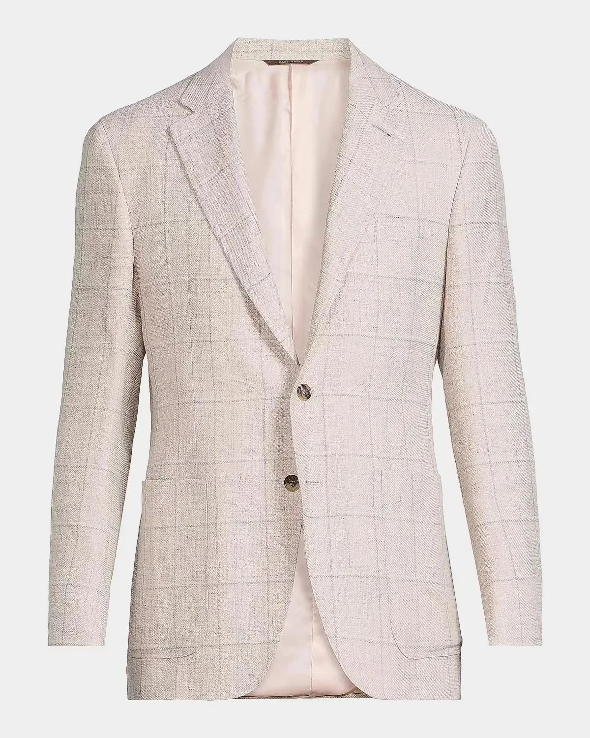 Windowpane Linen-Wool Sportcoat by Canali