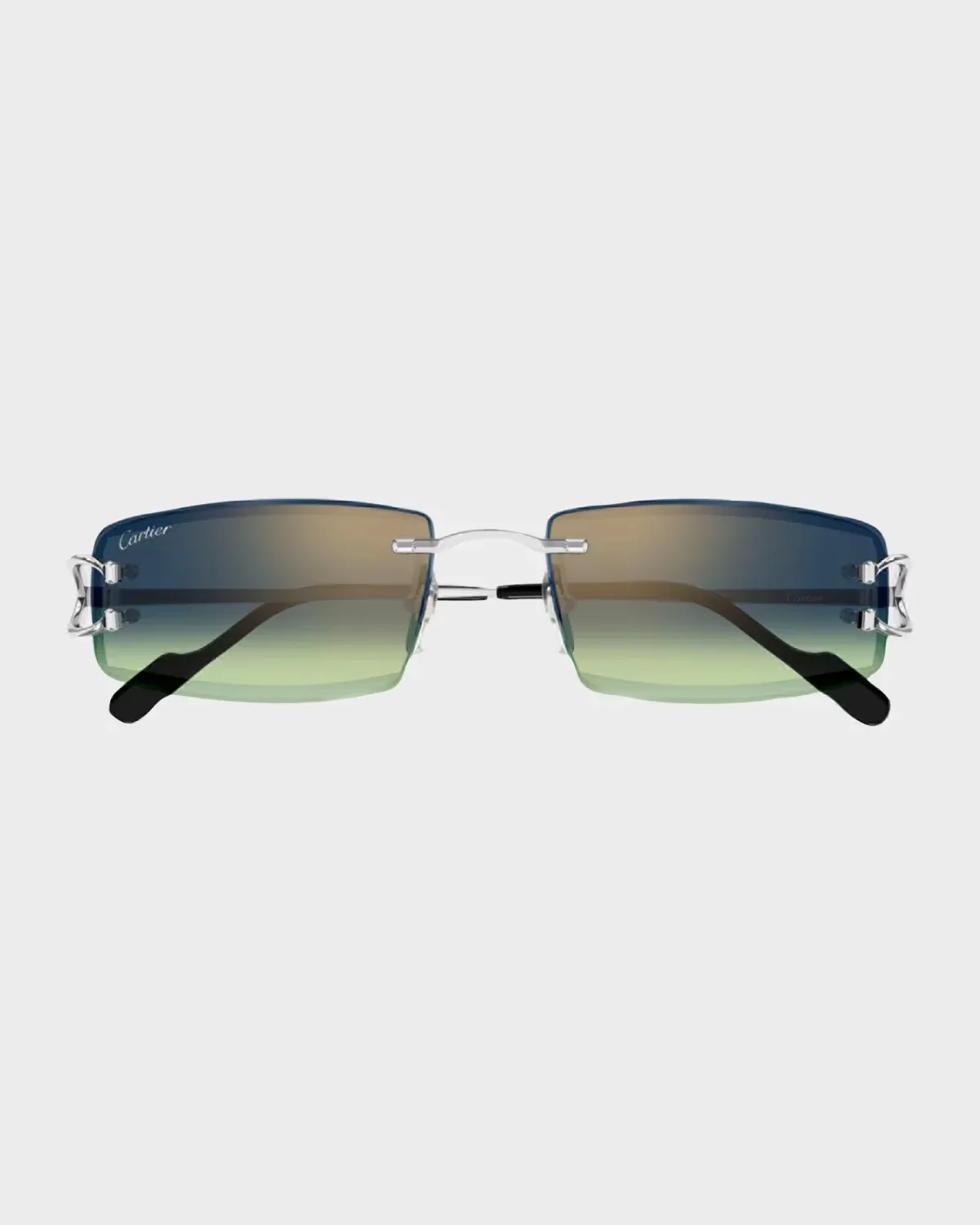 Rimless Metal and Nylon Rectangle Sunglasses