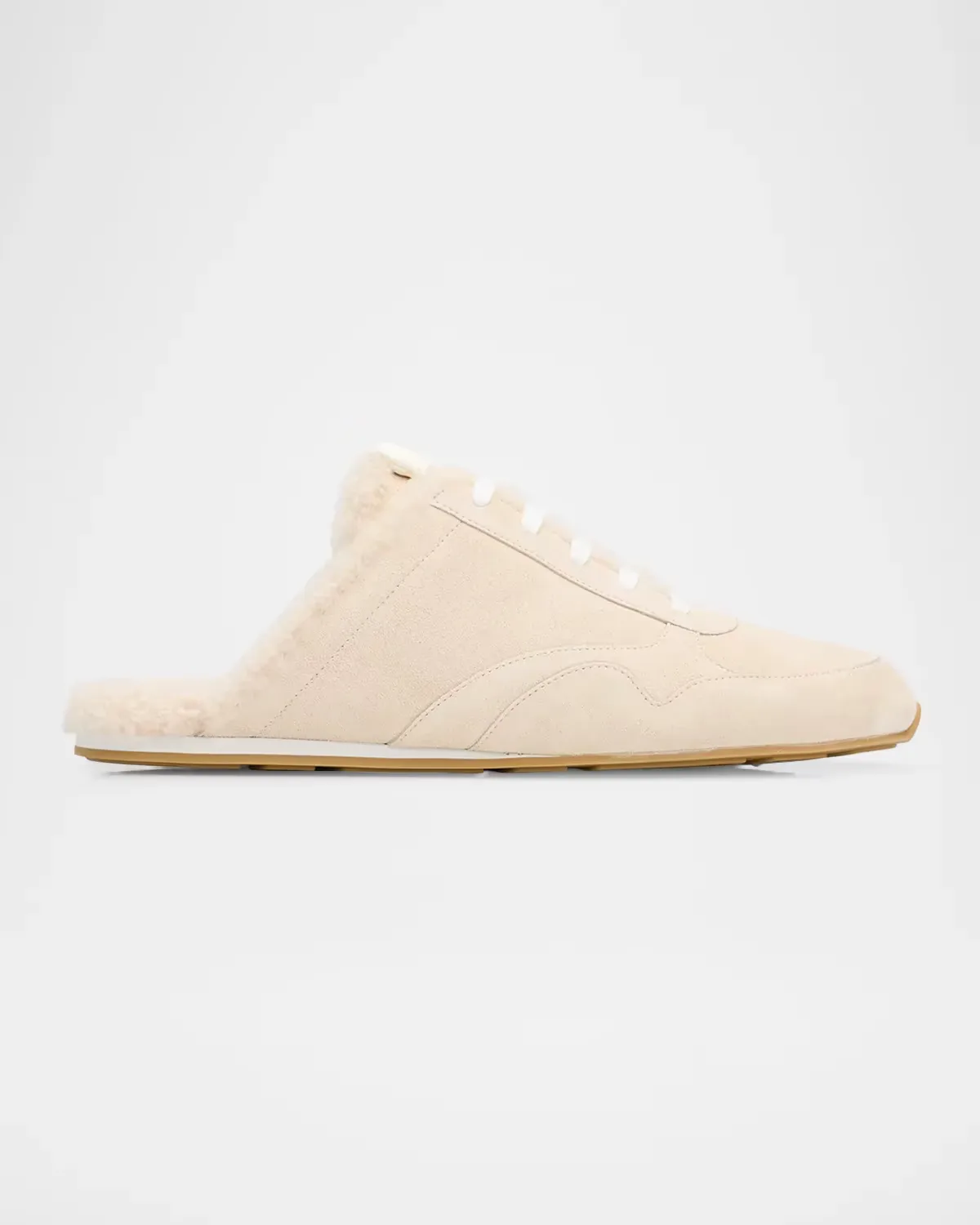 Bond Suede & Shearling Lace-Up Mules