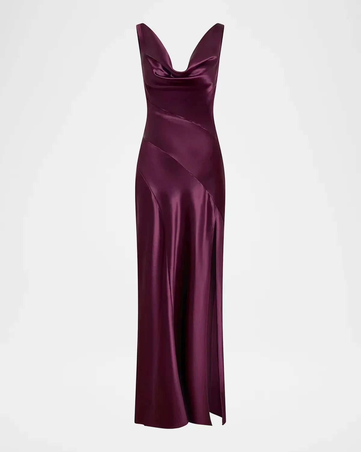 Alfina Cowl-Neck Satin Maxi Dress