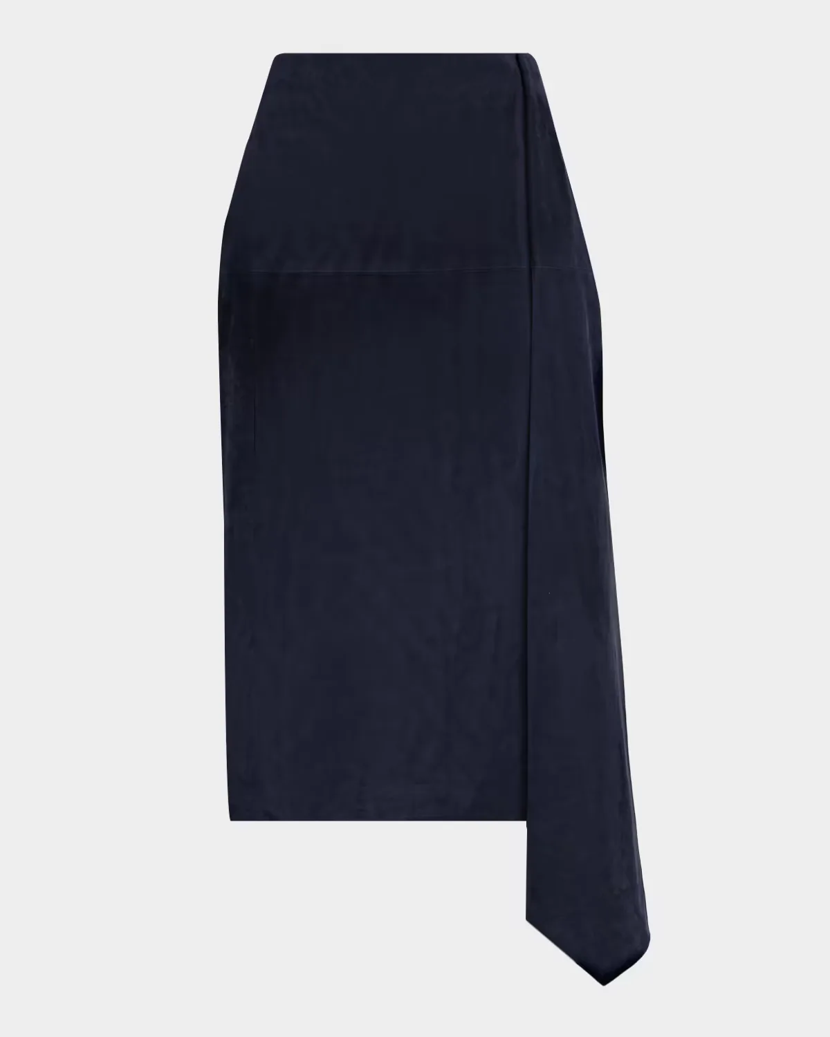 Scarf Pleat Suede Midi Skirt by Co