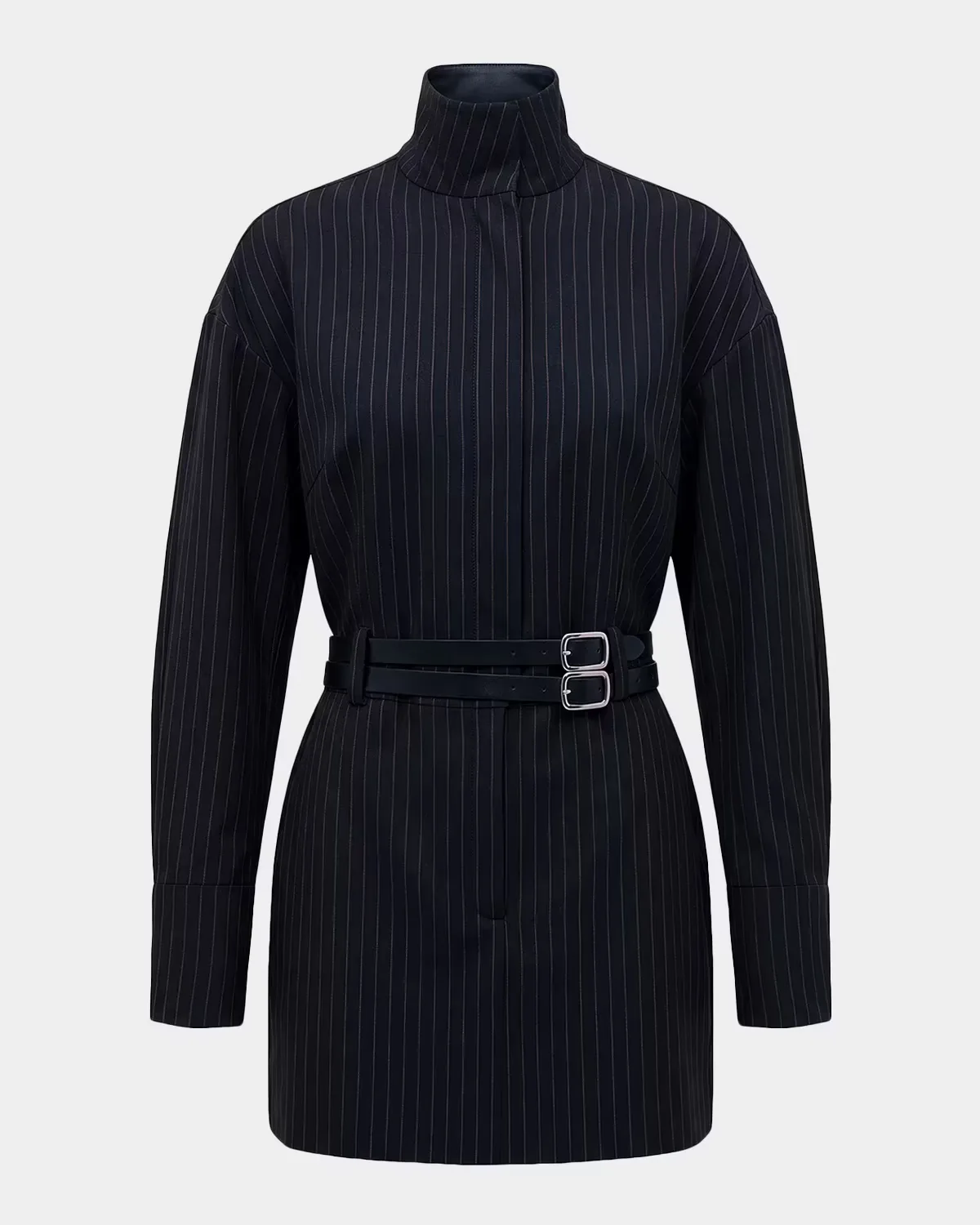 Mara Belted Pinstripe Mini Shift Dress by NICHOLAS