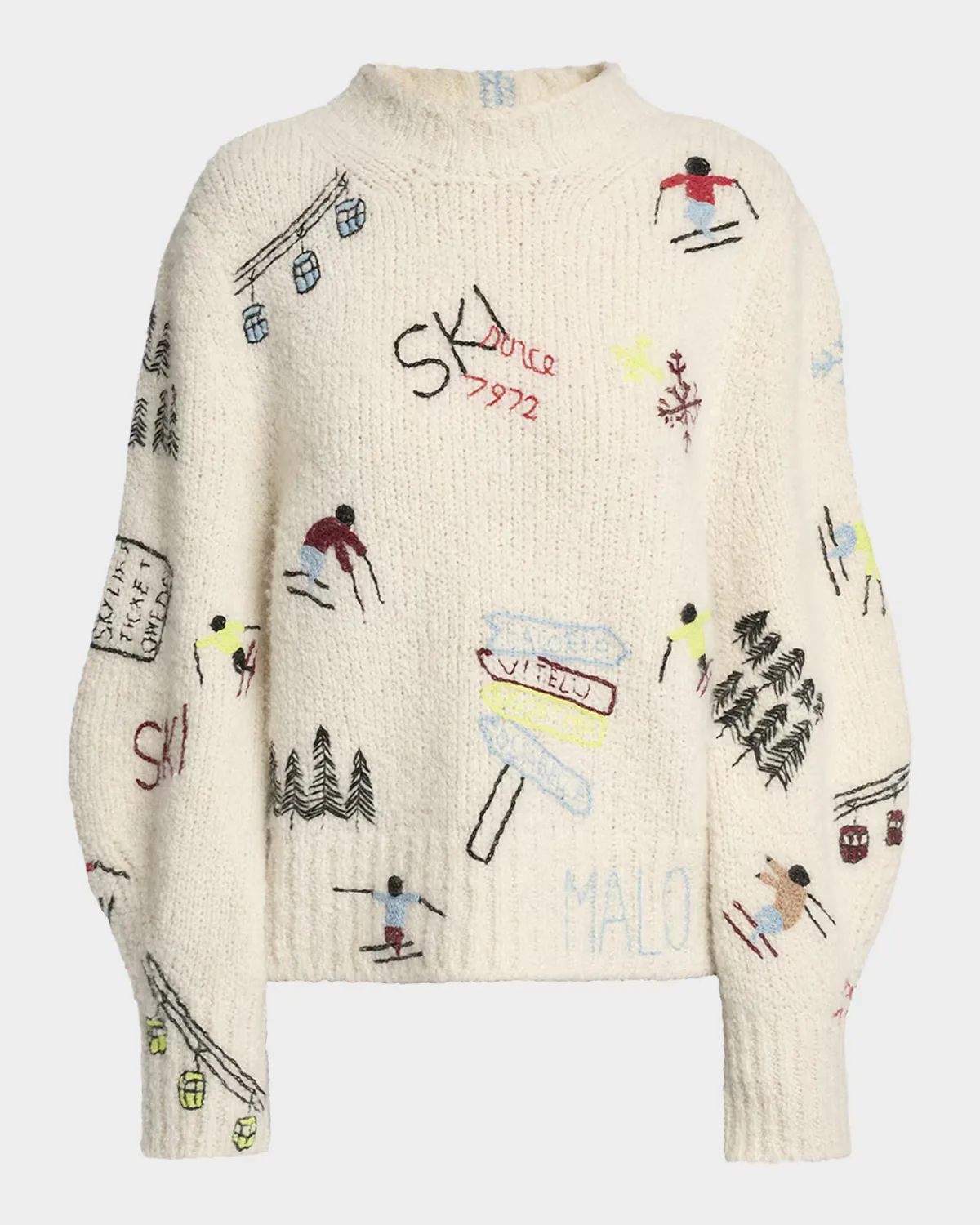 Embroidered Cashmere Sweater by Malo