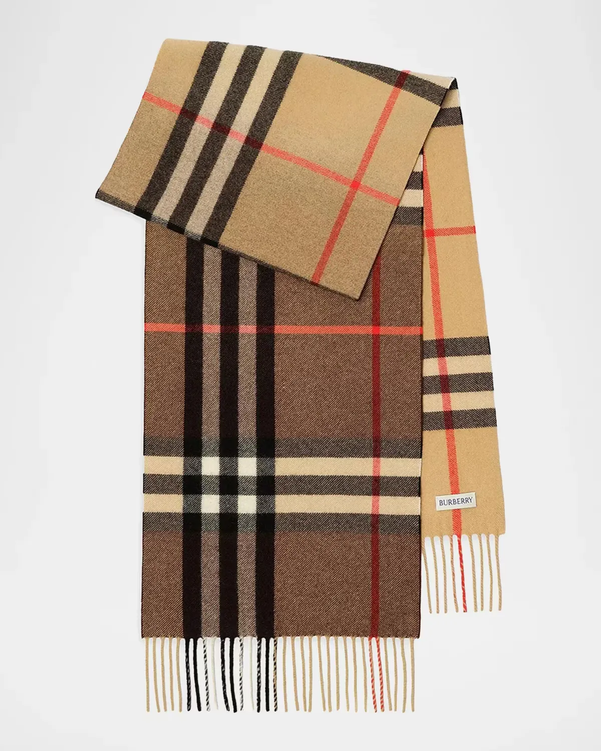Gradient Check Cashmere Scarf