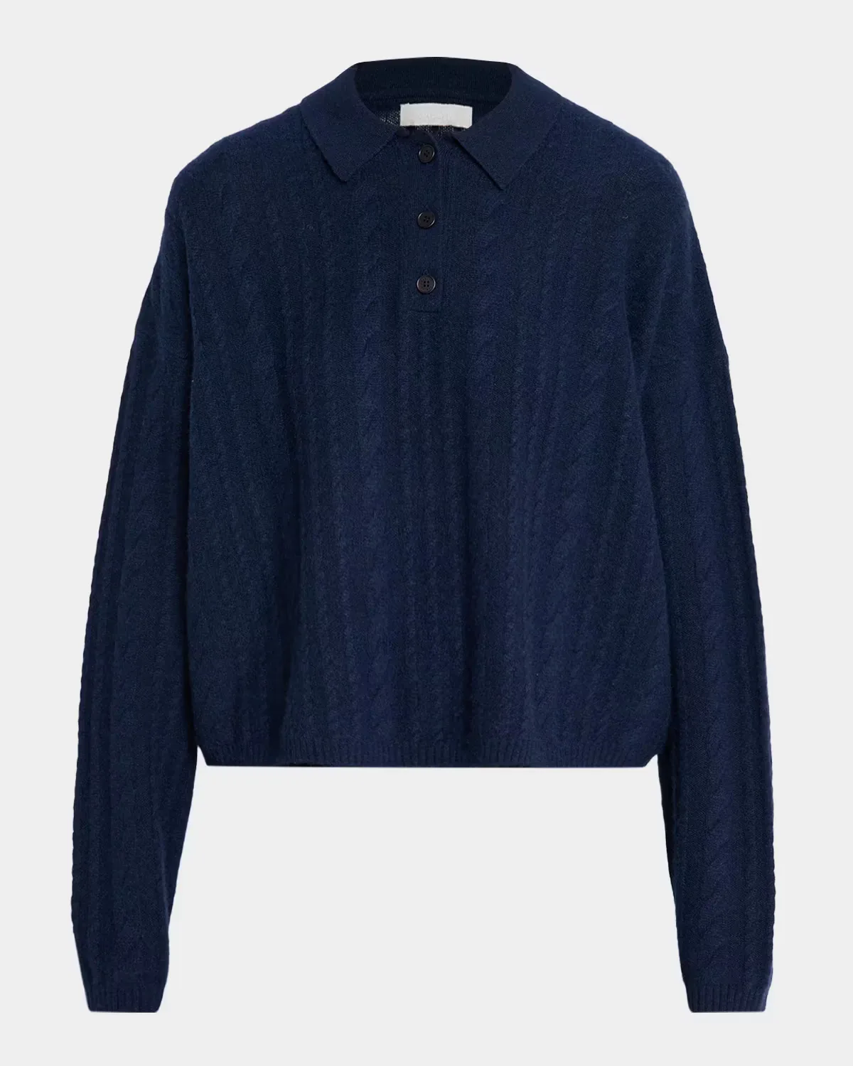 Elsie Cable-Knit Cashmere Polo Sweater by Sablyn