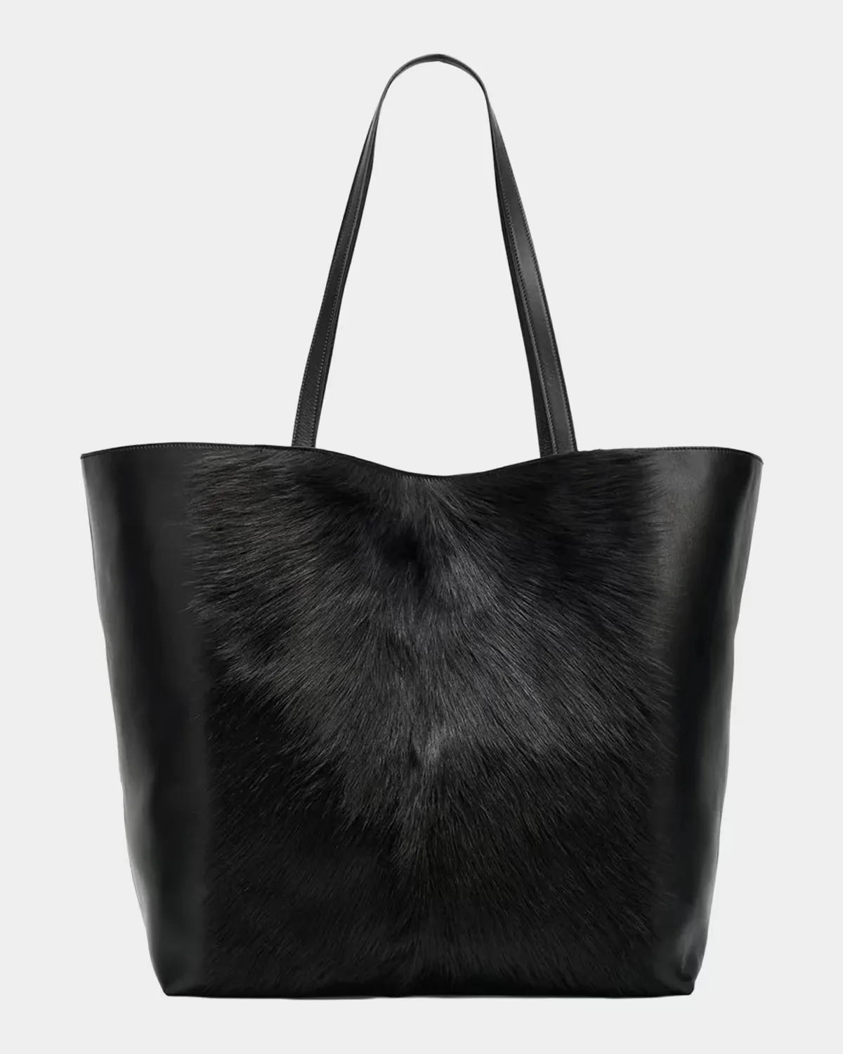 Roam Goat Hair & Leather Tote Bag by Totême