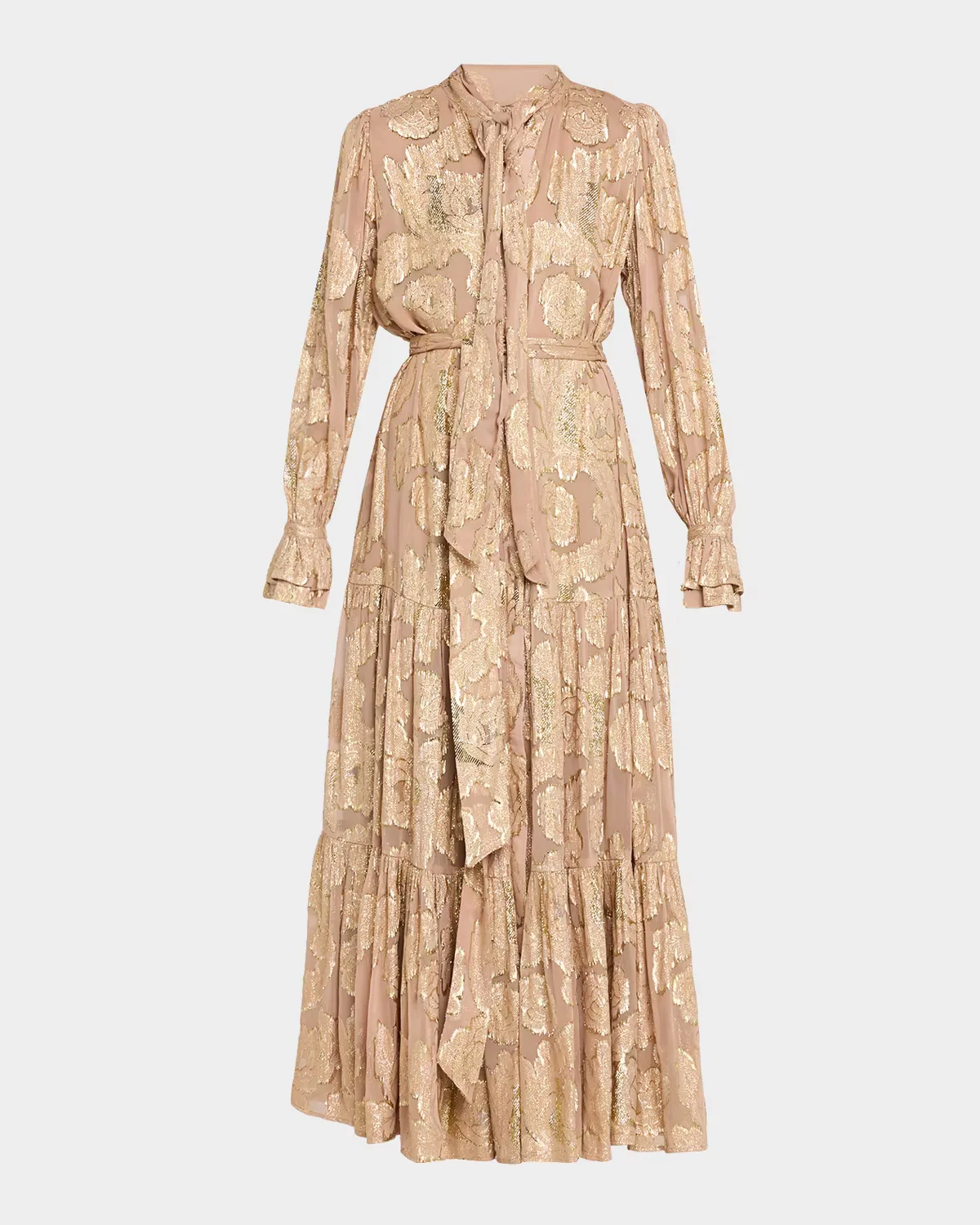 Rian Metallic Floral Jacquard Maxi Dress by Kobi Halperin