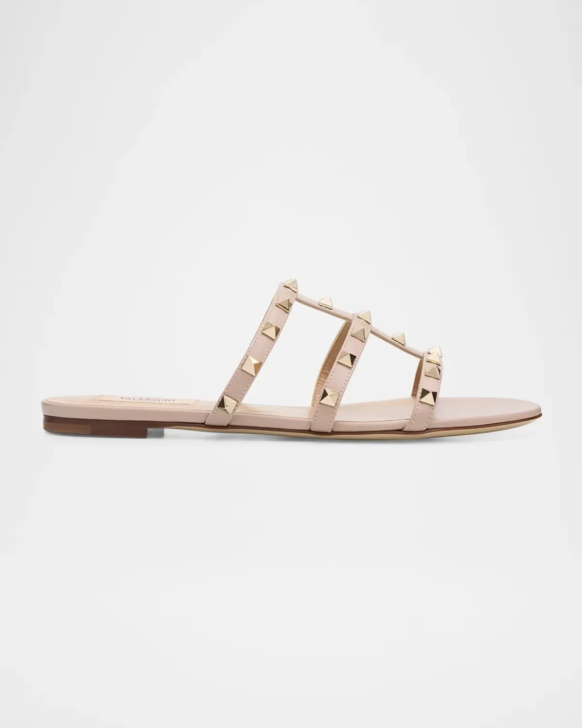 Rockstud Caged Flat Slide Sandals by Valentino Garavani