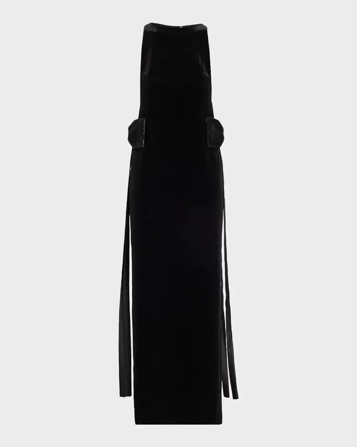 Velvet Embellished Bow Maxi Dress by Self Portrait