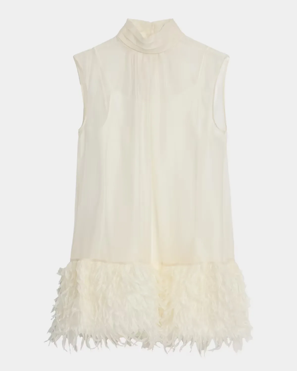Shirya Feather-Trimmed Organza Mini Dress