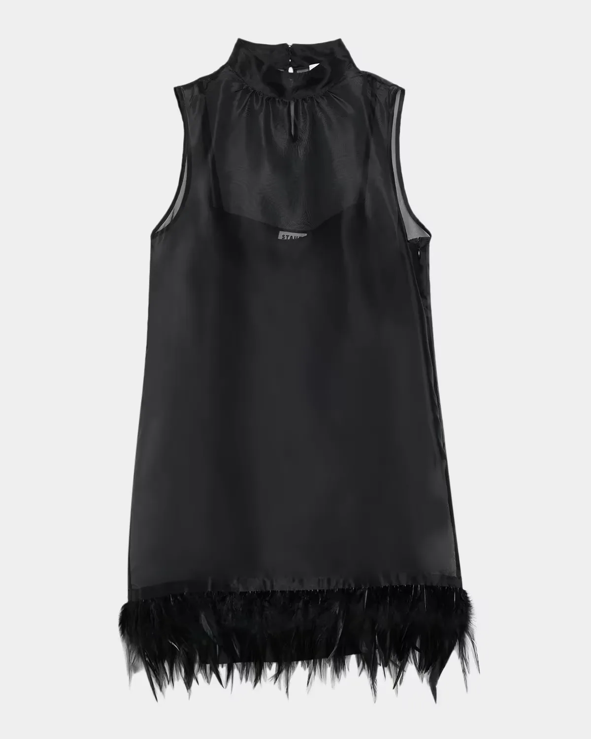 Albee Feather-Embellished Silk Mini Dress by STAUD