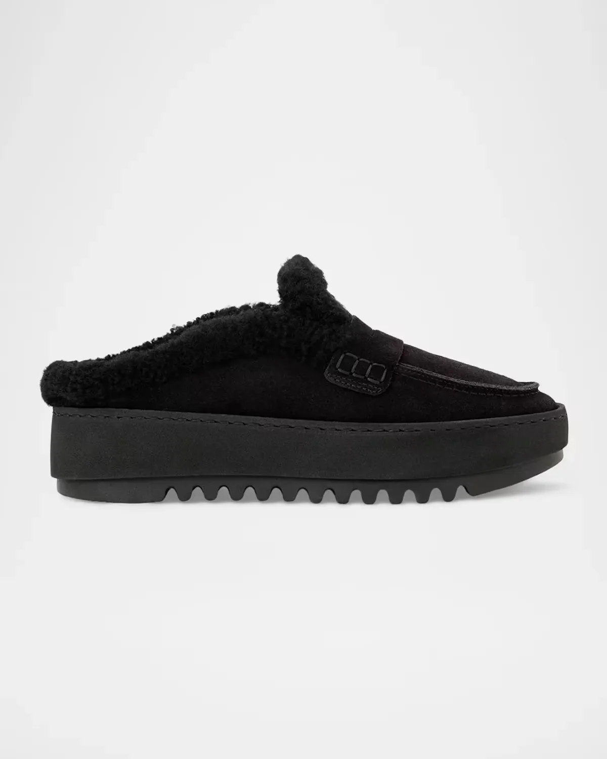 Amata Shearling-Lined Waterproof Suede Mules by Aquatalia