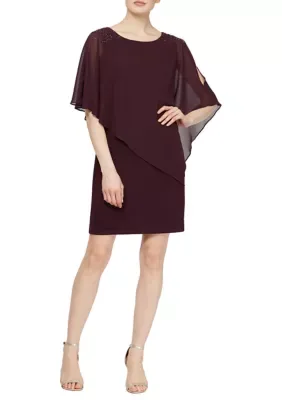 Bead Overlay Sheath Dress by Slny