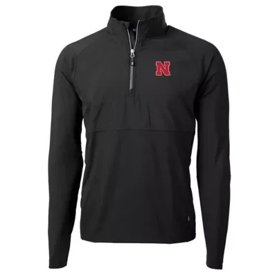 NCAA Nebraska Huskers Adapt Eco Knit Hybrid Recycled Quarter-Zip Pullover Top by Cutter & Buck