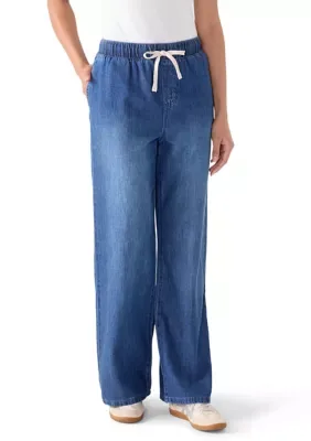 Drawstring Soft Denim Pants by Fresh