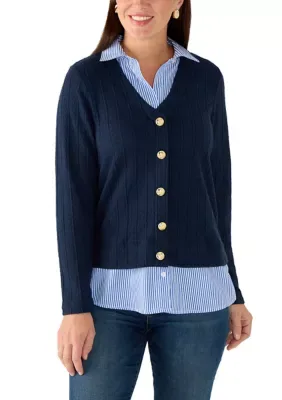 Long Sleeve Twofer Sweater by Zac & Rachel