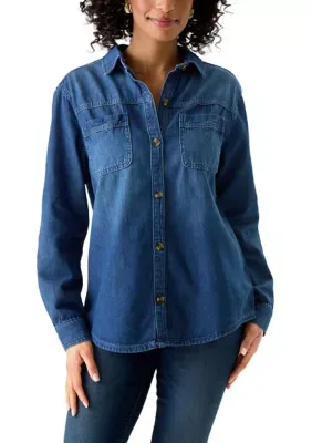 Denim Button-Down Shirt by Fresh