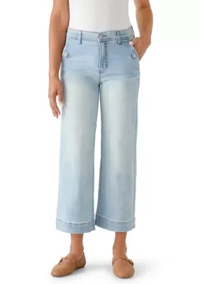 French Riviera Cropped Wide Leg Jeans by Curve Appeal