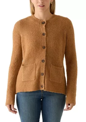 Teddy Boucl Patch Pocket Cardigan by Rafaella