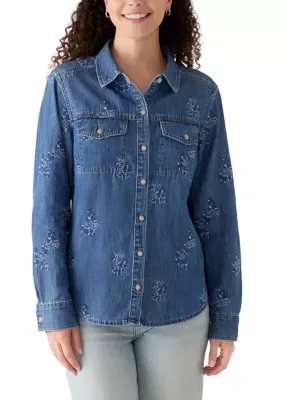 Floral Embroidered Denim Shirt by Tommy Bahama