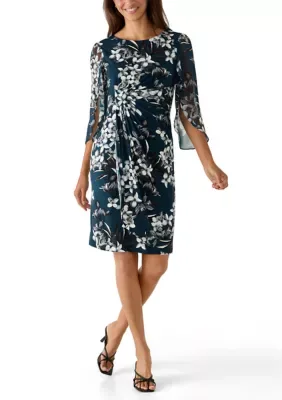 Printed Drape Skirt Dress by Connected Apparel