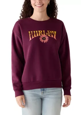 Floral Logo Graphic Crew Neck Pullover by Hurley