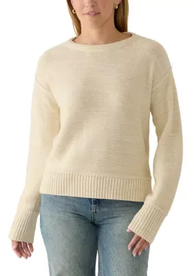 Long Sleeve Solid Crew Neck Sweater by Lucky Brand