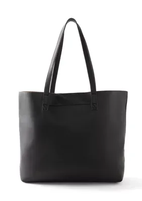 Large Faux Leather Tote with Insert