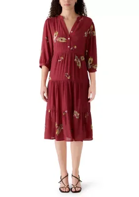 Long Puff Sleeve Button Maxi Dress by Figueroa & Flower
