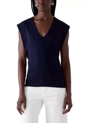 V-Neck Sleeveless Sweater by Tahari