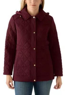 Quilted Coat with Hood by Jones New York
