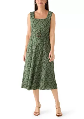 Sleeveless Square Neck Midi Dress by Lucky Brand