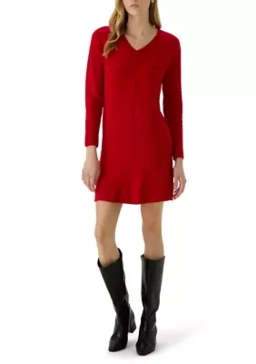 Long Sleeve V-Neck Sweater Dress by Vince Camuto