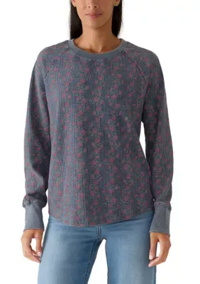 Thermal Long Sleeve Patterned Top by C&c California