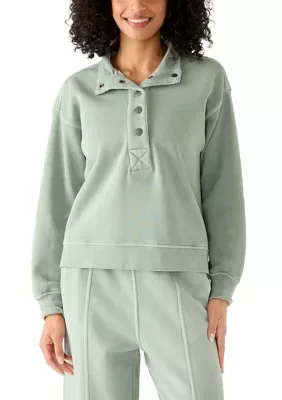1/4 Neck Collared Sweatshirt by C&c