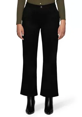 Natural Rise Faux Suede Kick Flare Pants by HUE