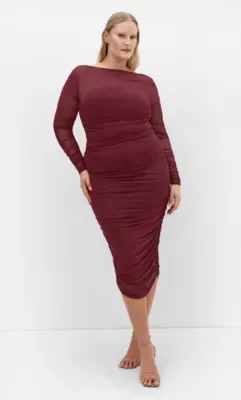 Anastasia Ruched Midi Skirt by City Chic