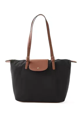 Nylon Tote with Leather Strap by Kate & Alex Cuffaro