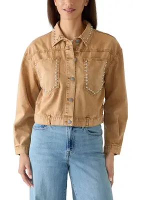 Grommet Pocket Denim Jacket by Velvet Heart