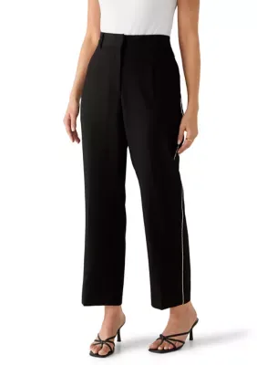 High Waist Straight Ankle Trousers by Velvet Heart