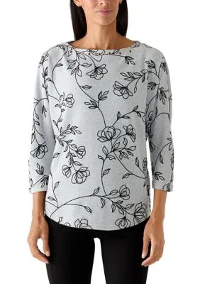 Knit Sketch Floral Top by Zac & Rachel