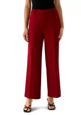 High Rise Wide Leg Scuba Crepe Pants