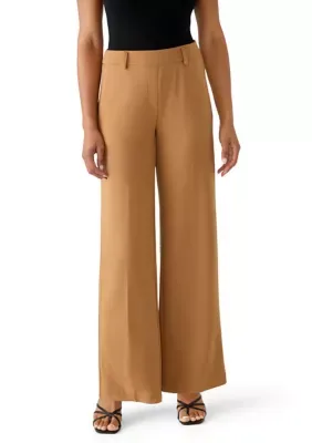 High Rise Wide Leg Scuba Crepe Pants