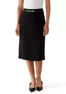 Solid Compression Skirt with Belt by Zac & Rachel
