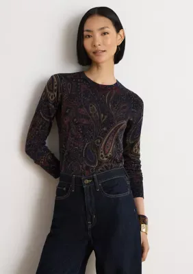 Paisley Cotton-Modal Sweater by Ralph Lauren