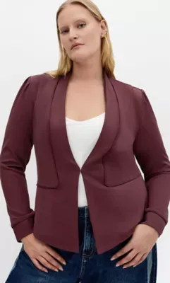 Piping Praise Ponte Jacket by City Chic