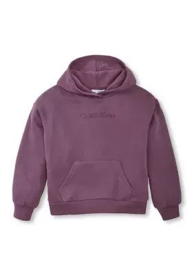 Fleece Popover Hoodie by Calvin Klein
