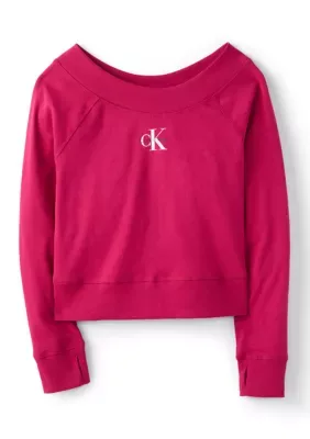 Jeans Monogram Long Sleeve Baby Tee by Calvin Klein