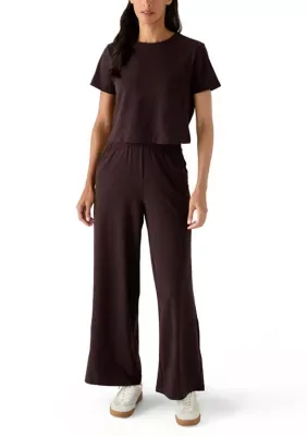 Short Sleeve Shirt and Wide Leg Pants Set