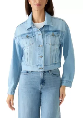Oversized Cropped Denim Jacket by Velvet Heart